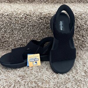 Skechers Black Slip-Ins Sandals